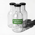 Restaurantware Pack Of 100 Glass Bottles 12 Oz Twist Lock Lid Small Bottles With Lids, Glass Bottle with Lids Durable Hot and Cold Friendly Clear Bottle for Storage, BPA-Free Mini Containers With Caps