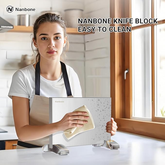 Magnetic Knife Block Stand Without Knives Double Sided Magnetic Knife Holder Rack for Kitchen Counter Stainless Steel Knife Magnetic Strip Display Stand Storage Organizer
