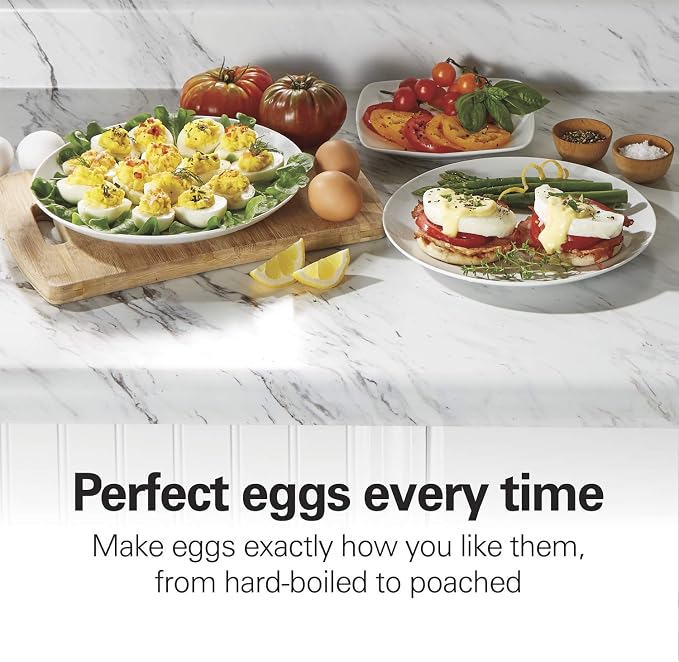 Hamilton Beach Electric Egg Cookers for Hard Boiled Eggs, Poacher, Omelet Maker & Vegetable Steamer, Holds 7 (25507) & Holds 14 (25508)