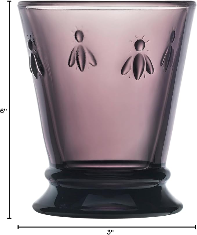 La Rochere Bee Aubergine Tumbler Set/6 - La Rochere Bee Glassware Sets