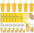 Nuogo 6 Sets New Parent Shower Prizes for Player Winners Adult, Wedding Bridal Shower Gift, Plastic Tumbler Notebook Scented Candle Ballpoint Pen Bag (Yellow Color,Classic Style)