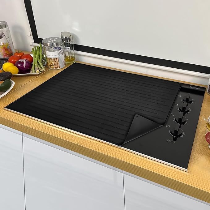 Cook's Aid Stove Top Cover for Electric Stove 20x28 Inch - Silicone Stove Mat for Glass Top Stove, Glass Cooktop Protector, Dish Mat Drying Kitchen Mat