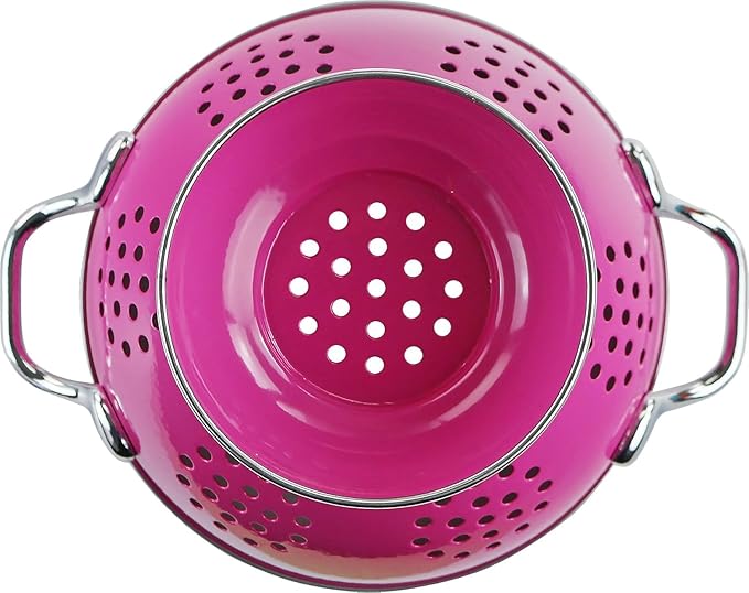 Calypso Basics by Reston Lloyd Powder Coated Enameled Colander, 1 Quart, Magenta