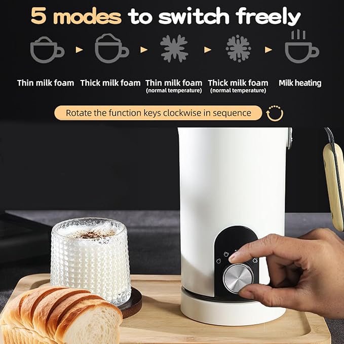 Milk frothing machine，Automatic milk frother，Electric for Hot & Cold Froth, Froth Or Heat Milk，Multifunctional milk frother，Automatic off & Easy Cleaning, Silent Operation