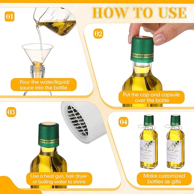 Reallnaive 10 Pack 3 oz Mini Glass Olive Oil Bottles Set, Homemade Wedding Sauce Gift Bottles Leakproof Screw Cap, Thank You Wedding Stickers for Storing Oil Honey Bridal Baby Shower Favors (Green)
