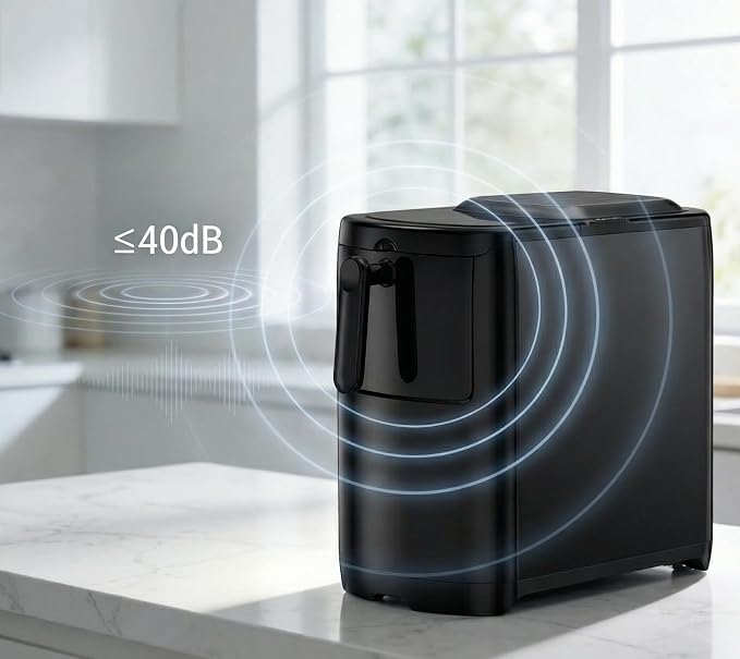 Electactic Bullet Ice Maker, 18Lbs/Day Compact Countertop Ice Makers, Removable Lid Easy to Clean, Fast 6Pcs Bullet Ice in 8 Mins, Self-Cleaning & Low Noise for Office, Bedroom, RV(Black)