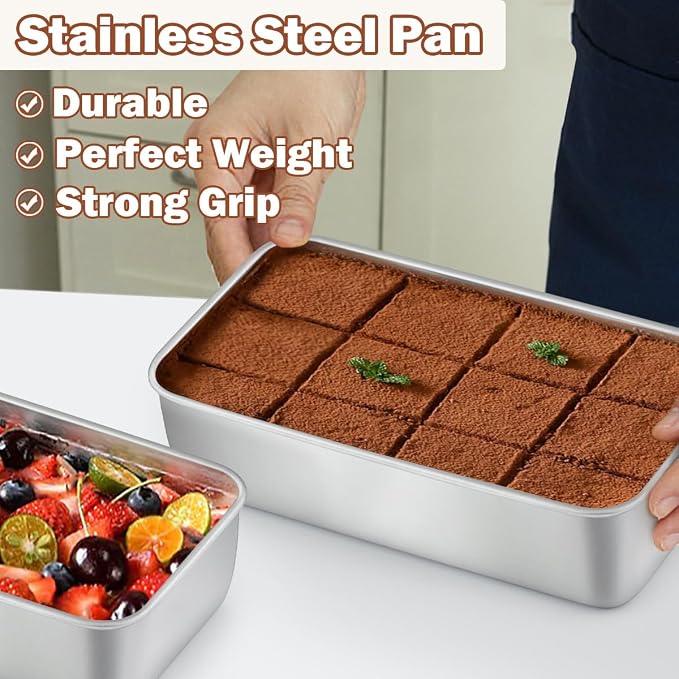 LIANYU 4 Pack Loaf Pans for Baking Bread, 9x5 Inch Bread Pan, Stainless Steel Meatloaf Baking Loaf Tin for Homemade Banana Sourdough, Dishwasher Safe | Stainless Steel Meatloaf Baking Loaf Tin for Homemade Banana Sourdough, Dishwasher Safe, Heavy Duty,...