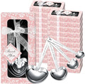 50 Packs Heart Shaped Measuring Spoons, Wedding Favors For Guests, Baby Shower Favors For Guests Bridal Shower Party or Wedding Favors Decorations With Individual Gift Boxes (PINK)
