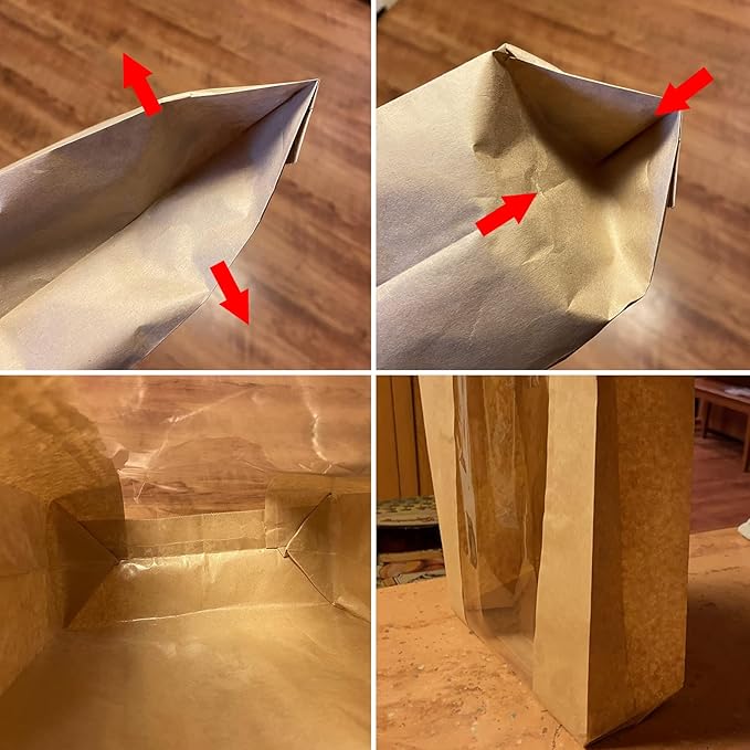 200 Pack Large Paper Bread Bags for Homemade Bread Sourdough Bags 14" x 8.3" x 3.5" with Tin Tie Tab Lock Clear Front Window Bakery Bag Packaging Cookie Bag with Label Seal Stickers