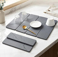 Stone Drying Mat for Kitchen Counter,24"×16" Diatomaceous Earth Dish Drying Mat, Absorbent Drying Stone Mat for Modern Kitchen Countertop (Dark Gray, Large)