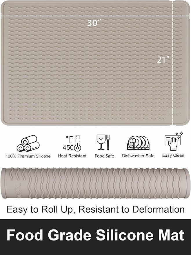 XiFEO Stove Top Covers for Electric Stove, Food Grade Heavy Duty Silicone Glass Stove Top Cover Protector, Induction Cooktop Protector, Heat Resistant Range Ceramic Stove Top Covers Mat, Oven Cover