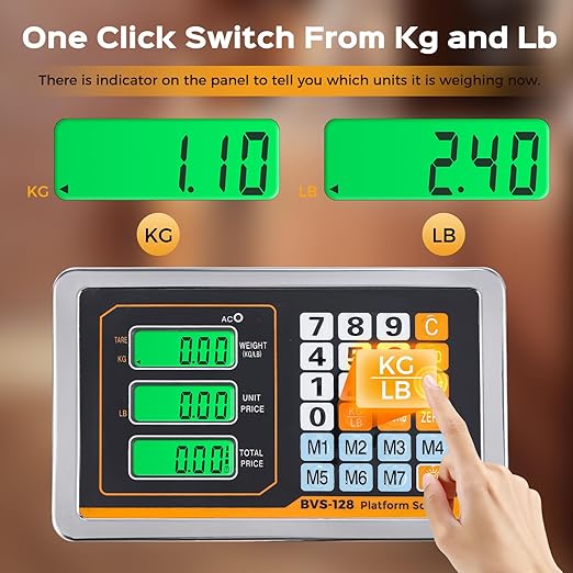 Bonvoisin Digital Platform Scale 660LBs Heavy Duty Floor Scale KG/LB Switchable Postal Shipping Scale for Weighing Packages, Luggage, Suitcases, Boxes