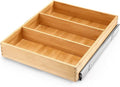 Fabsome Pull Out Cabinet Drawer Organizer for Kitchen, Sliding Bamboo Wood Storage Rack Organization, Gliding Cupboard Shelf for Pantry, Slide Out Spice Rack Container Lid Organizer, 18”W x 21”D