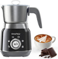 Milk Frother and Steamer, 6 in 1 Electric Foam Maker for Coffee, 16.9oz/500ml Milk Warmer for Latte, Macchiato, Cappuccino, Hot Chocolate Maker, Dishwasher Safe (Black)