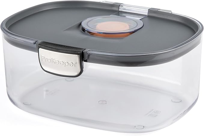 Progressive ProKeeper International Airtight Food Storage Container with Terracotta Disk for Freshness, Stackable & Dishwasher Safe, Ideal for Cookies, Baked Goods, & More 3 Quart, 3-Piece