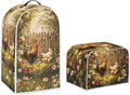 Chicken Toaster and Blender Cover Set Flower Washable Kitchen Small Appliance Cover Dust and Fingerprint Protection