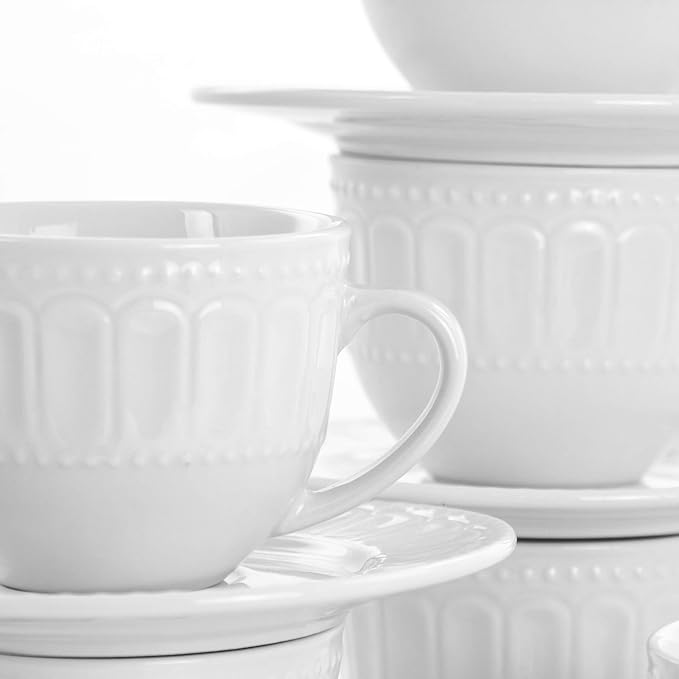 Elama Charlotte 6 Piece Mug Set in White (Pack of 2)