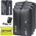 AirVault Reusable Vacuum Compression Travel Bag for Carry-On Suitcase and Backpack, Recycled IPX8 Waterproof Space Saver Vacpack (18L Gray (3-Pack) (Air Pump Included)