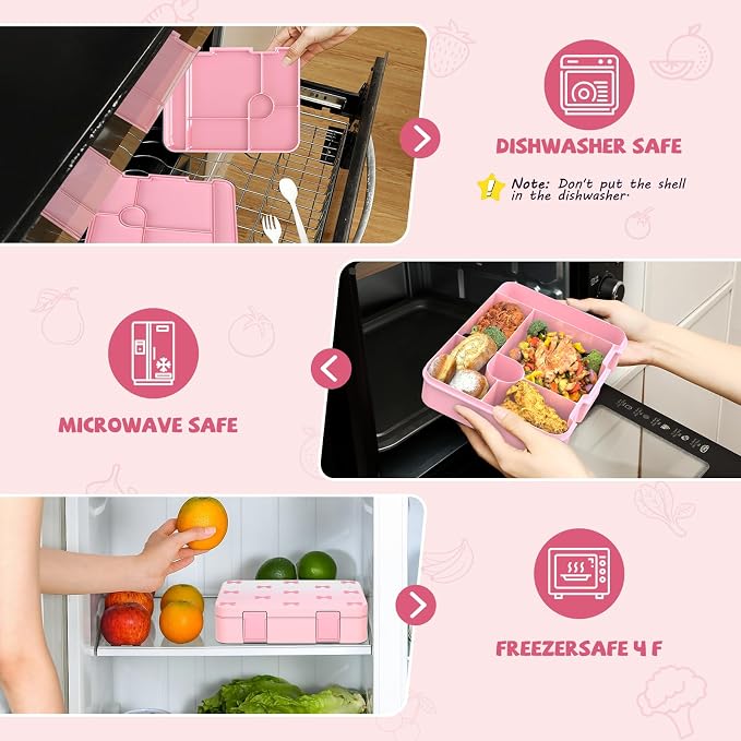 DIGOBAY 5PCS Girls Backpack - Includes 14oz Insulated Water Bottle & Bento Box for kids, Girls School Backpack Set with Lunch Bag & Pencil Case, Girls Teens for Elementary Preschool Middle School