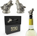 TXOKO Premium Stainless Steel Wine Pourer, Aerator and Decanter - Pour Spout for Red, White and Rose Wine, Liquor and Olive Oil! Gift Box Packaging includes extra stopper.