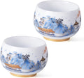KAMMAK Ceramic Tea Cups Small, Cute Vintage Coffee Cup Set of 2, Porcelain Teacups Espresso Mug, 6.3oz Hand Painted Chinese Afternoon Tea Party Mugs, Birthday Gift for Women Men, Imperial Arhat