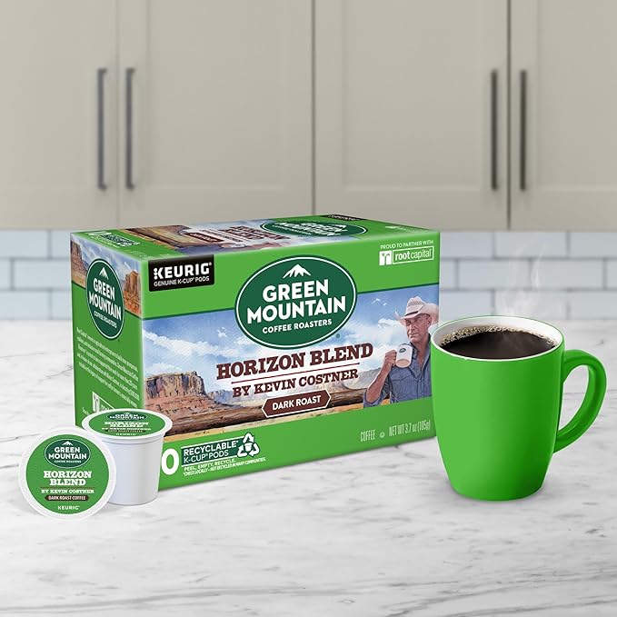 Green Mountain Coffee Roasters Horizon Blend Coffee by Kevin Costner, Single Serve Keurig K-Cup Pod, 60-Count Box