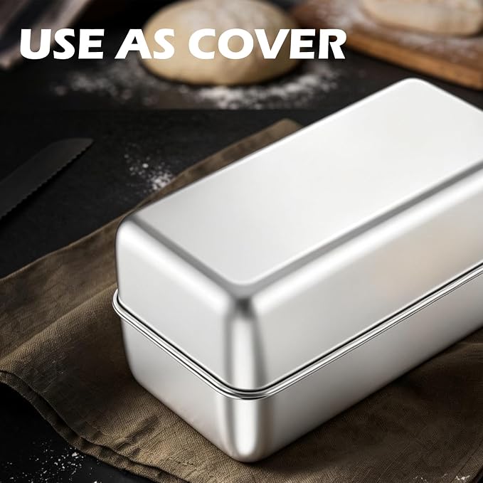 Leonyo Non-Toxic 9x5IN Stainless Steel Loaf Pan for Baking Bread,16 Pack | Metal Sandwich Bread Loaf Pans, Bread Pan Tins for Homemade Meatloaf Cakes Brownies Lasagnas, Dishwasher Oven Safe