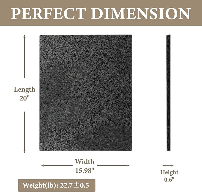 Koville Natural Granite Cutting Board for Kitchen, 16x20inch Extra Large Hand Crafted Stone Slab for Cheese, Charcuterie, Pastry Board - Wedding Gift, House Warming Gift