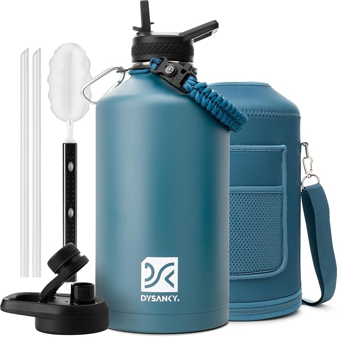 DYSANKY Gallon Insulated Water Bottle with Portable Carrier Bag for Outdoor