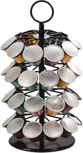 Rotating Coffee Pod Storage Carousel, Holds 40 Capsules, Sleek Coffee Organizer Rack