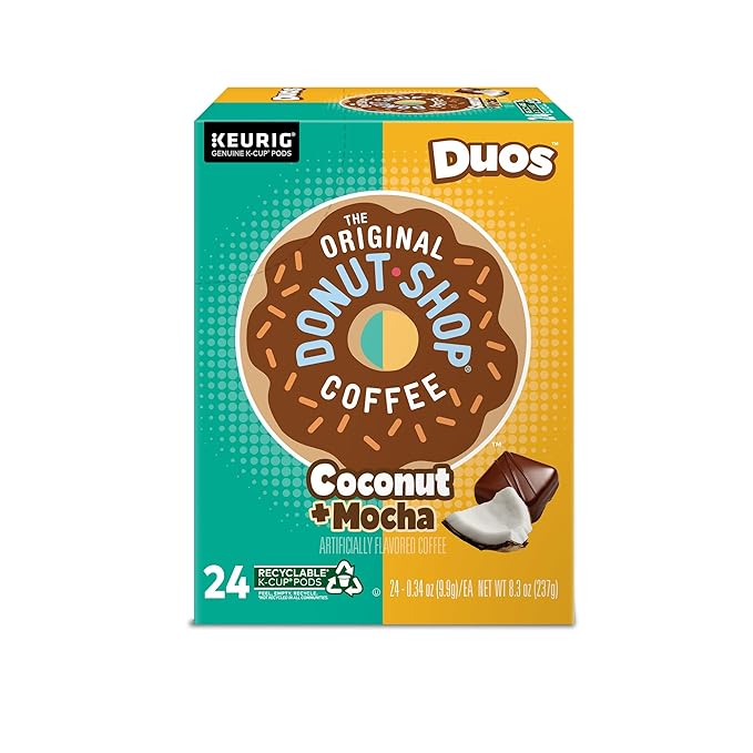 The Original Donut Shop Duos Coconut + Mocha Keurig Single-Serve K-Cup Pods, Medium Roast Coffee, 96 Count