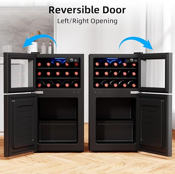Antarctic Star 2.6 Cu. Ft. Mini Fridge, Compact Refrigerator with Freezer, Adjustable Temp, Reversible Door, LED Light for Home Office Bar Bedroom