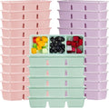 Hushee 10 Pack 17 oz Small Meal Prep Containers with 3 Compartments Snack Containers with Lid Disposable Plastic Bento Box Travel Lunch Food Boxes Stackable for Office Picnic (Purple,Pink,Mint Green)