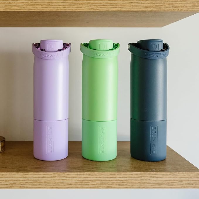 BrüMate Rise 25oz Water Bottle With 100% Leakproof Covered Silicone Straw | Insulated Stainless Steel Water Bottle | Cup-Holder Friendly | Fast Flow | Soft Sip Silicone Spout | BPA-Free (OD Green)