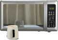 Emerson MW7601SL Countertop Microwave Oven with Sleek Mirrored Finish Glass Door, 700W, 10 Power Levels and 6 Pre-Programmed Settings with Child Safe Lock, 0.7. Cu. Ft., Silver