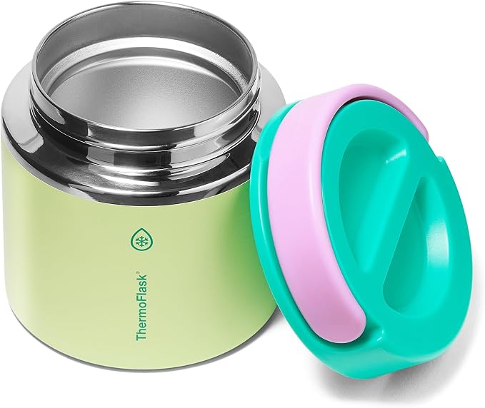 ThermoFlask Insulated Food Jar with Leakproof Lid (20 oz, Garden Party) - Stainless Steel Food Containers for Hot & Cold Meals, Lunch, Soup & Snacks
