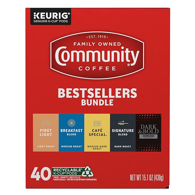 Community Coffee Bestsellers Bundle Variety Pack, 40 ct K-Cup® Pods (Pack of 1)