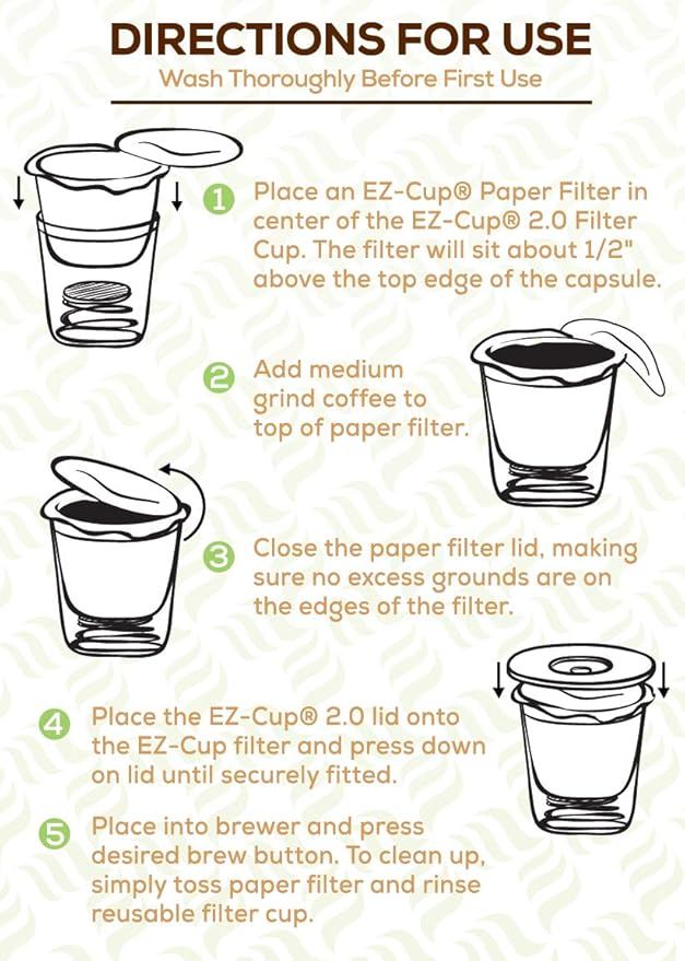 Perfect Pod EZ-Cup Disposable Paper Filters with Patented Lid Design for Reusable Coffee Pods 8-Pack (400 Filters)