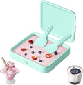 Rolled Ice Cream Maker, Felizbebe Instant Ice Cream Roller Maker with Lid & 2 Spatulas, Food-Grade SUS316 Stainless Steel, Rolled Ice Cream Tray for Frozen Yogurt, Homemade Ice Cream