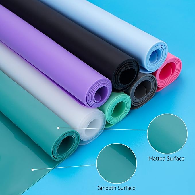 Gartful Silicone Mats for Kitchen Counter, Thicker 0.06", 25 x 17 inches Multipurpose Table Mat, Silicone Pad Desk Work Mat, Nonstick Nonskid Heat-Resistant Pad, Placemat, Translucent, 2PCS
