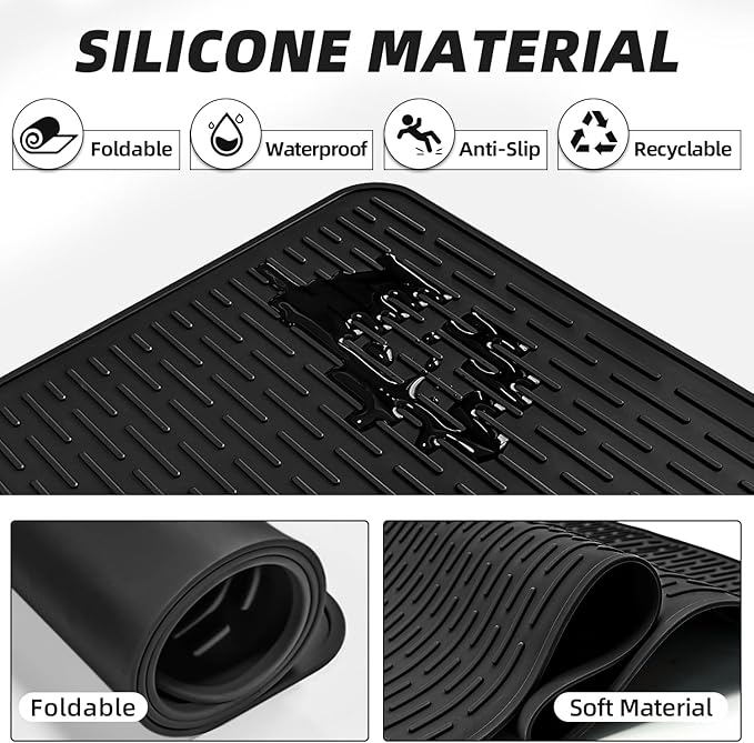 LOPNUR Thick Electric Stove Cover for Stove Top, 36"x20.5" Silicone Stove Mat for Glass Top Stove Cover, Heat Resistant Induction Cooktop Protector, Non-Slip Kitchen Glass Cooktop Protector, Black