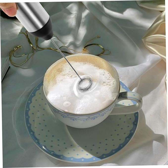 SOLUSTRE 1PC Rechargeable Handheld Milk Frother Electric Maker for Coffee Latte and Cappuccino Portable Design for Easy Use and Materials for Home and Travel