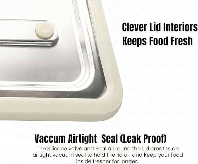 Modaniam Stainless Steel Bento Box, Stainless Steel Lunch Box for Adults, 42 OZ, Metal Lunch Box, Lunch Containers with Compartment, Vanilla, Leak Proof