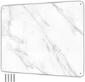 9 inches x 6.5 inches Stainless Steel Plate for Magnets, 3M Adhesive Back, Mounting Screws, Ideal for Magnetic Shelf, Colorful Magnets as a Gift. Mount Anywhere! (Carrara Marble, 1 Pack)