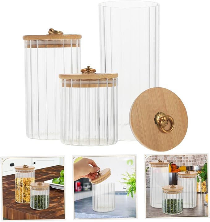 3pcs Small Jars Lids Bins Lids Sealed Storage Tubs for Meal Prep Containers Kitchen Storage