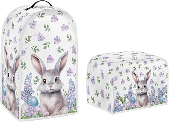 Easter Day Decoration Cute Rabbit Kitchen Appliance Covers Set Washable Kitchen Blender Dust Cover Bread Maker Toaster Cover 2 Slice Kitchen Accessories-L