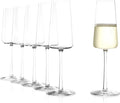 Stölzle Lausitz Champagne Glasses Power 6-Piece Set 8 oz – Elegant Flutes Ideal for Prosecco & Sparkling Wine – Elegant Crystal Champagne Glasses – Dishwasher- & Shockproof
