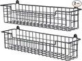 Spice Rack Organizer Wall Mount, Spice Organization Storage Shelf for Cabinet Door, 2 Packs Wall Spice Rack Saving Space for Kitchen, Black