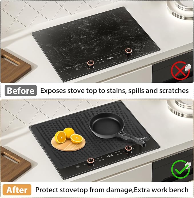 Extra Large 30 x 24 Inch Silicone Dish Drying Mat for Dish Drying Rack, Easy Clean Silicone Drying Mat for Kitchen Counter, Non-Slip Dishes Drain Mat, Heat Resistant Silicon Dish Matt, Black, SAPID