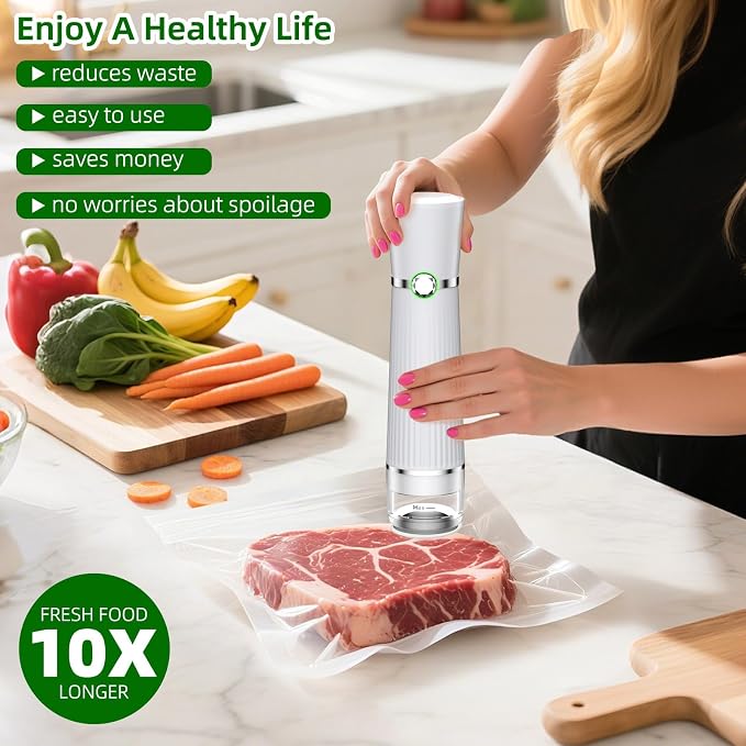 30-Piece Pack of Vacuum Sealer Bags with Air Valves (Food Grade) Reusable Vacuum Sealer Bags for Food (10 Large + 10 Medium + 10 Small) BPA-Free–Odor-Resistant